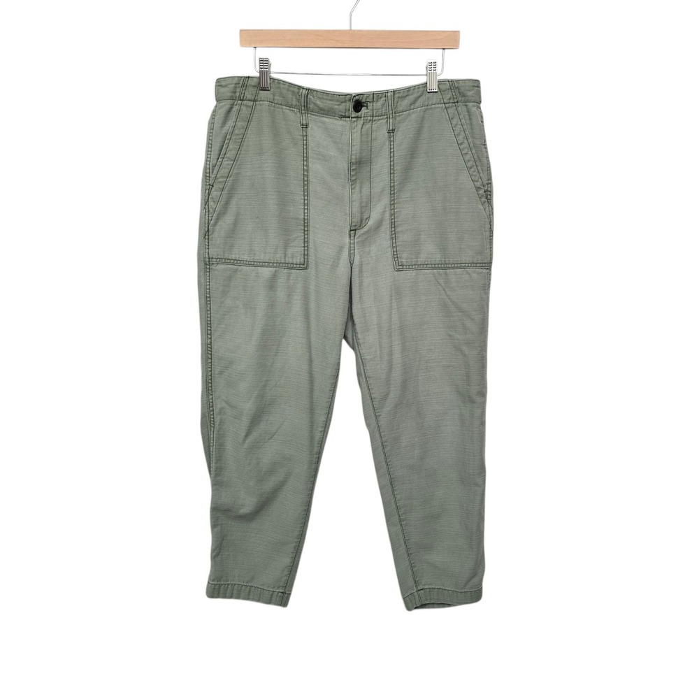Madewell Women's Sage Green Fatigue Utility Pants NA150 Size 31 Cropped Capri
